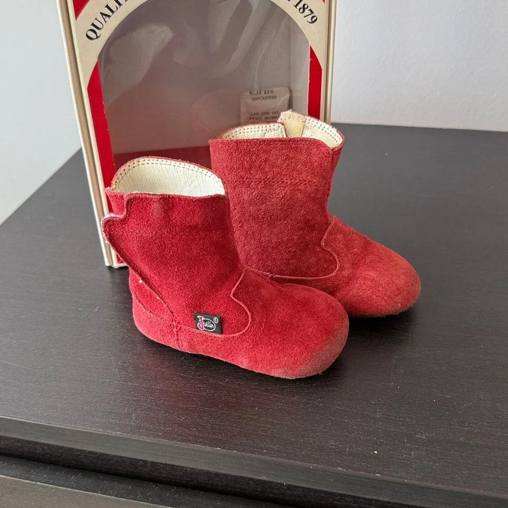 Vintage Justin Western‎ Leather Red Baby Boots
